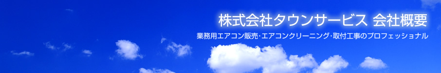 株式会社タウンサービス 会社概要 業務用エアコン販売・エアコンクリーニング・取付工事のプロフェッショナル